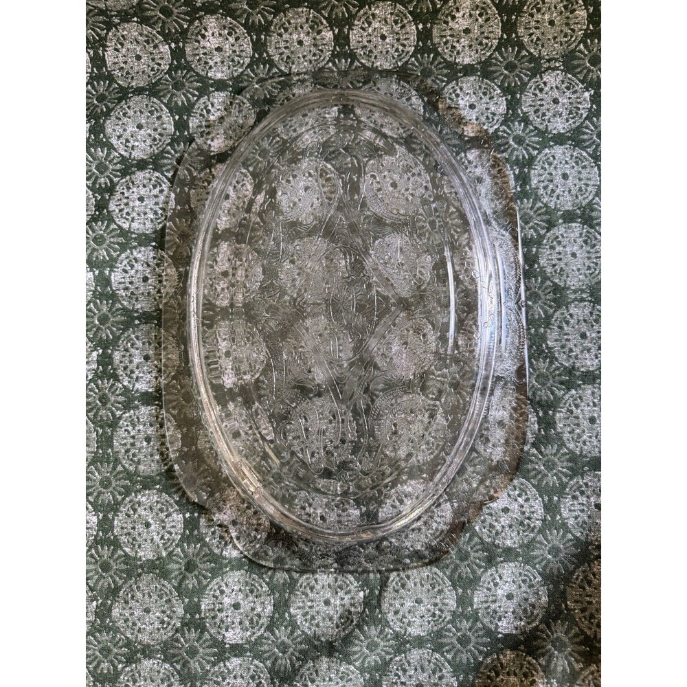 Federal Glass Co. clear pressed depression glass serving dish c.1930s - Picture 3 of 3